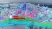 Drone footage showcases stunning ice sculptures at northern China's annual Ice and Snow Festival