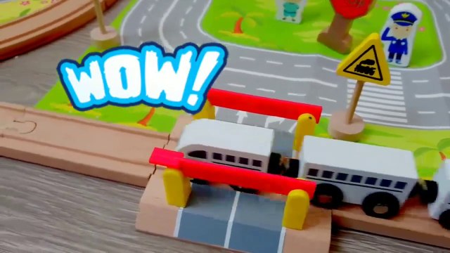Train, cars, truck, police, ambulance, circuit, bridges, tunnel, ecologic toys with wood for kids
