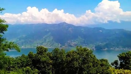Pokhara chineese gumba view of phewa lake and Macchapuchhree himal