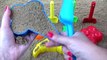 Sand molds fruits and ice cream _ Play with toy shovels on outdoor playground _ ABC song for kids