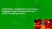 Full E-book  Containment Technology: Progress in the Pharmaceutical and Food Processing Industry