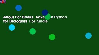 About For Books  Advanced Python for Biologists  For Kindle