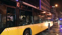 Kadıköy de İETT Otobüsü alev alev yandı