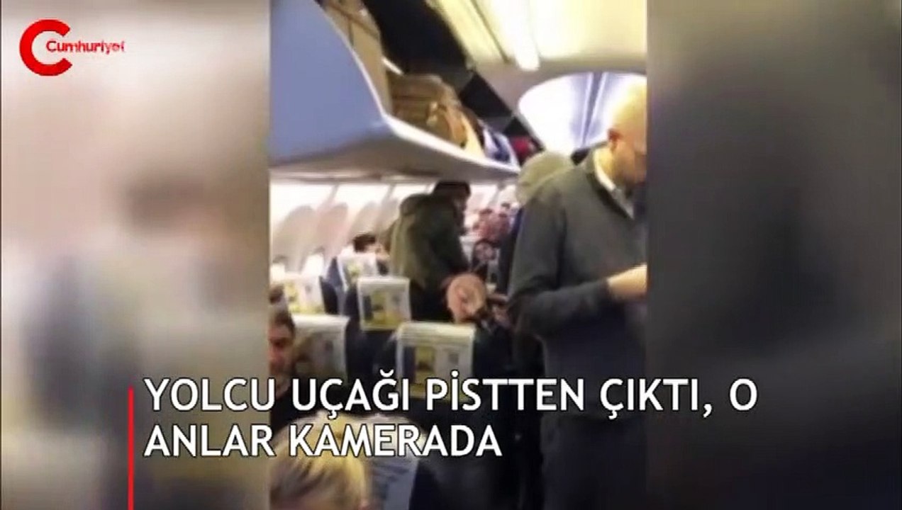 Uçak pistten çıktı, yolcular panik yaşadı!