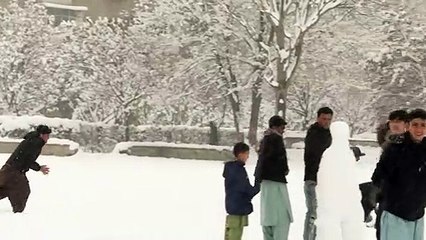 New year snowfall blankets Kabul in white