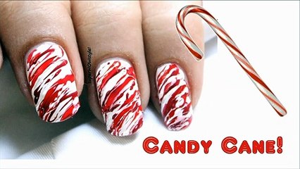Candy Cane Nails - No Tools Nail Art For Beginners _ SuperWowStyle
