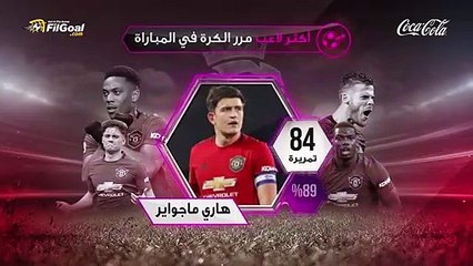 برغم الهزيمة الصعبة ماجواير الأكثر تمريرا للكرة وفريد الأكثر تسديدا، ماتيتش أكثر لاعب قام بمراوغات