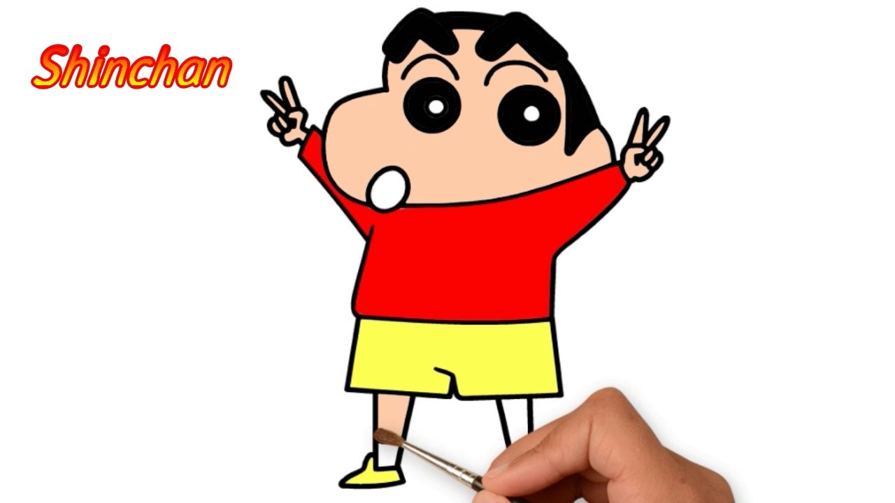 Learn easy way to draw #shinchan | coloring pages for kids | step by step  method Drawing for kids | drawing and coloring tutorial - video Dailymotion