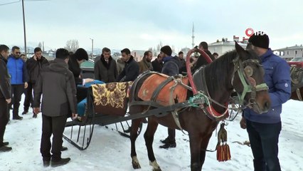 Erzurum Valisi Memiş, atlı kızağa binerek süt ve besi tesislerini inceledi