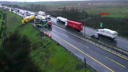Büyükçekmece TEM Otoyolu'nda trafik durdu