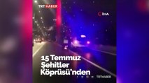 Polis aracı motosikleti korumak için rüzgarın önüne set çekti