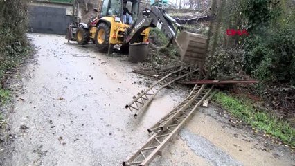 İstanbul-beykoz'da toprak kaydı, ağaç devrildi-2