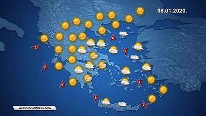 Η πρόγνωση του καιρού για την Τετάρτη 08-01-2020
