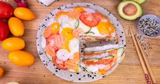 Laissez-vous surprendre par notre étourdissant dôme au saumon façon sushi !