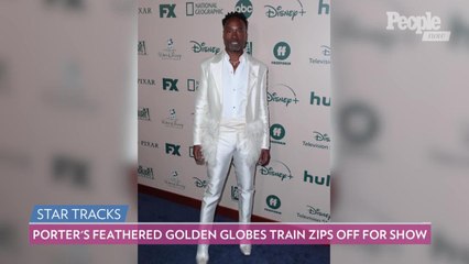 Billy Porter's Massive Feathered Train at the 2020 Golden Globes Zips Off for the Show