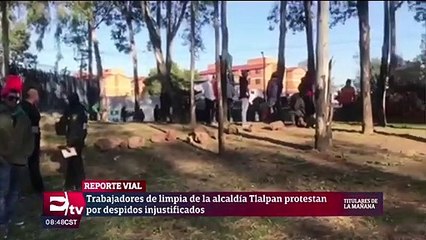 Trabajadores de limpia de Tlalpan protestan por despidos