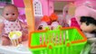 Baby doll Ice cream car and popcorn play doh toys with baby house