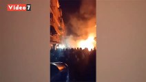 قارئ يشارك بفيديو حريق محل ملابس بجوار مستودع أنابيب بشبرا الخمية