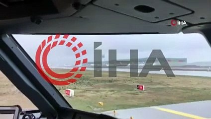 Uçağın pistten çıkma anı kamerada - YouTube