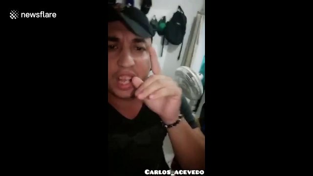 Hilarious moment in Colombia when fake smoking gets this man in trouble