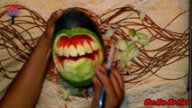 Watermelon Carving for Halloween Fruit Carving | Be An Artist