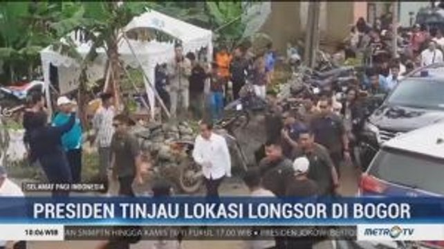 Jokowi Tinjau Lokasi Longsor di Bogor