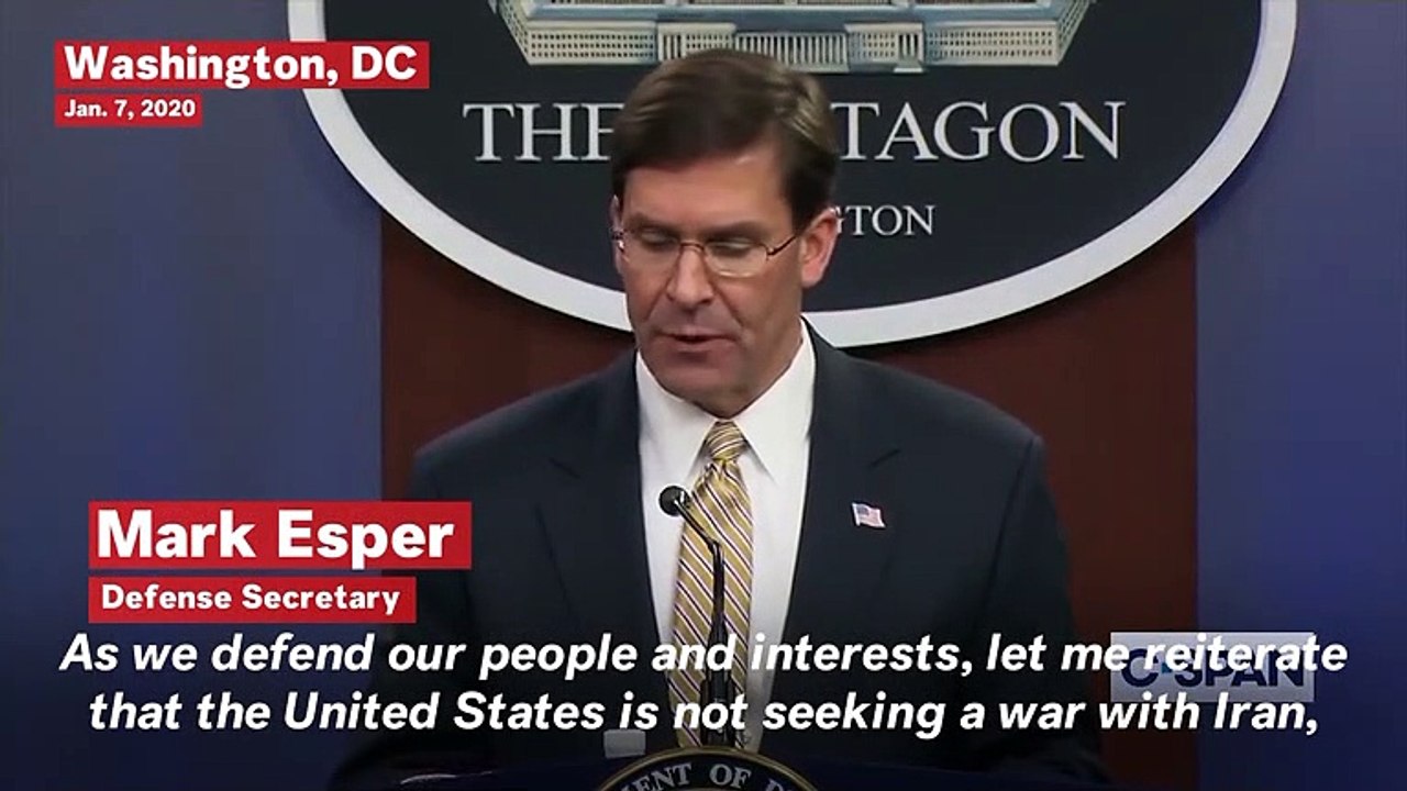 Esper Says U.S. Not Seeking A War With Iran But ‘Prepared To Finish One'