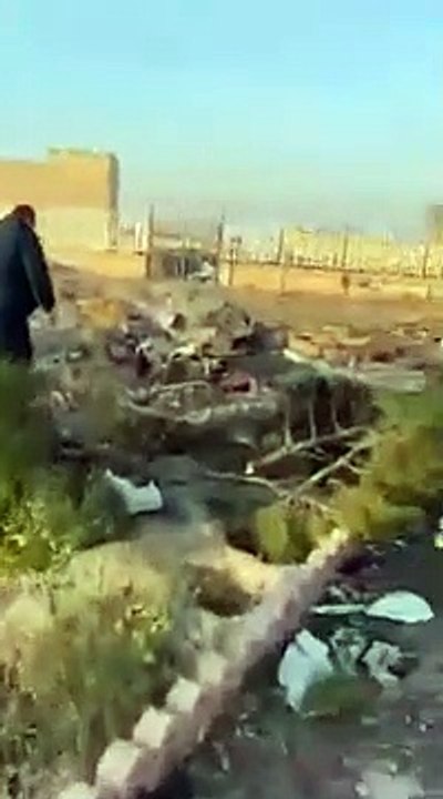 شاهد أثار تحطم طائرة أوكرانية تحمل 180 راكبا فى...