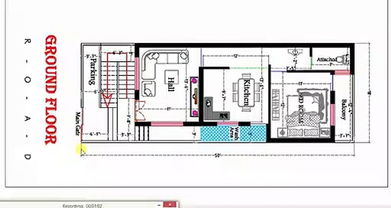 18x50 ft BEST HOUSE PLAN IN HINDI