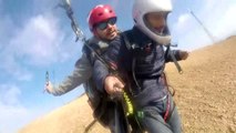 Yamaç paraşütüyle Pamukkale heyecanı kameraya yansıdı