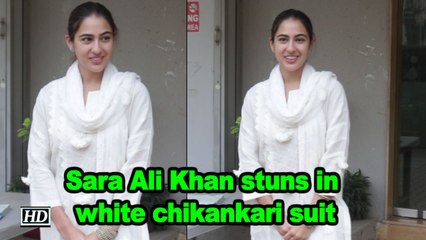 Sara Ali Khan stuns in white chikankari suit