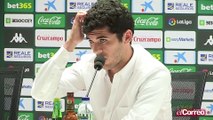 Carles Aleñá, presentado  como nuevo jugador del Betis, al que llega cedido por el Barcelona