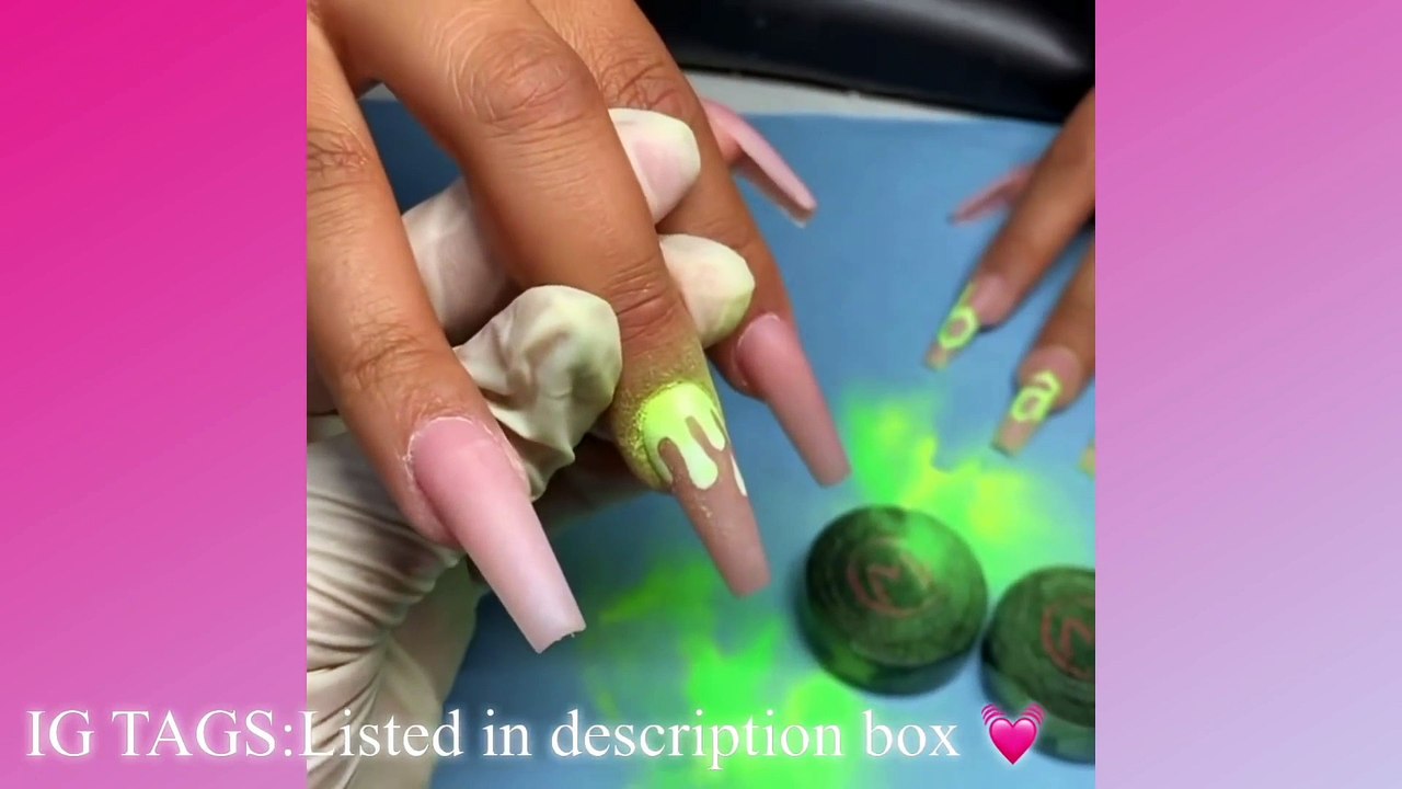 ✨BEAUTIFUL GLITTER ACRYLIC NAILS + DRIP NAIL ART DESIGN 
