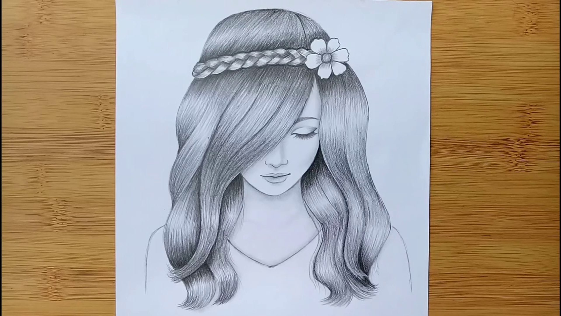 A Girl With Beautiful Hair Pencil Sketch Drawing How To Draw A Girl Video Dailymotion