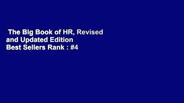 The Big Book of HR, Revised and Updated Edition Best Sellers Rank : #4