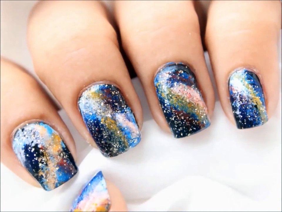 Galaxy Nail Art Tutorial _ No Drawing!