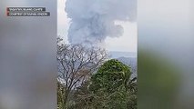 View from Tagaytay, Cavite of ash spewing from Taal Volcano