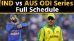 India vs Australia ODI Series Full Schedule: Venues & complete squads of ODI series| वनइंडिया हिंदी