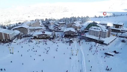 Uludağ'da hafta sonu yoğunluğu