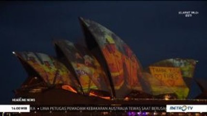 Opera House Sydney Dedikasikan Video Mapping untuk Petugas Damkar