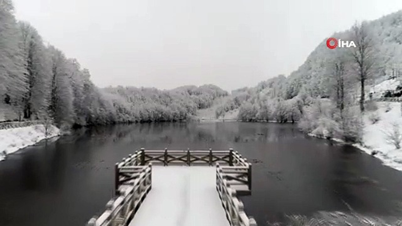 Tabiat Parkı Ulugöl’de muhteşem kar manzarası