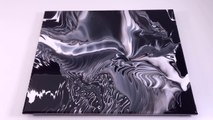 Acrylic pour painting - Black and white - fluid abstract art