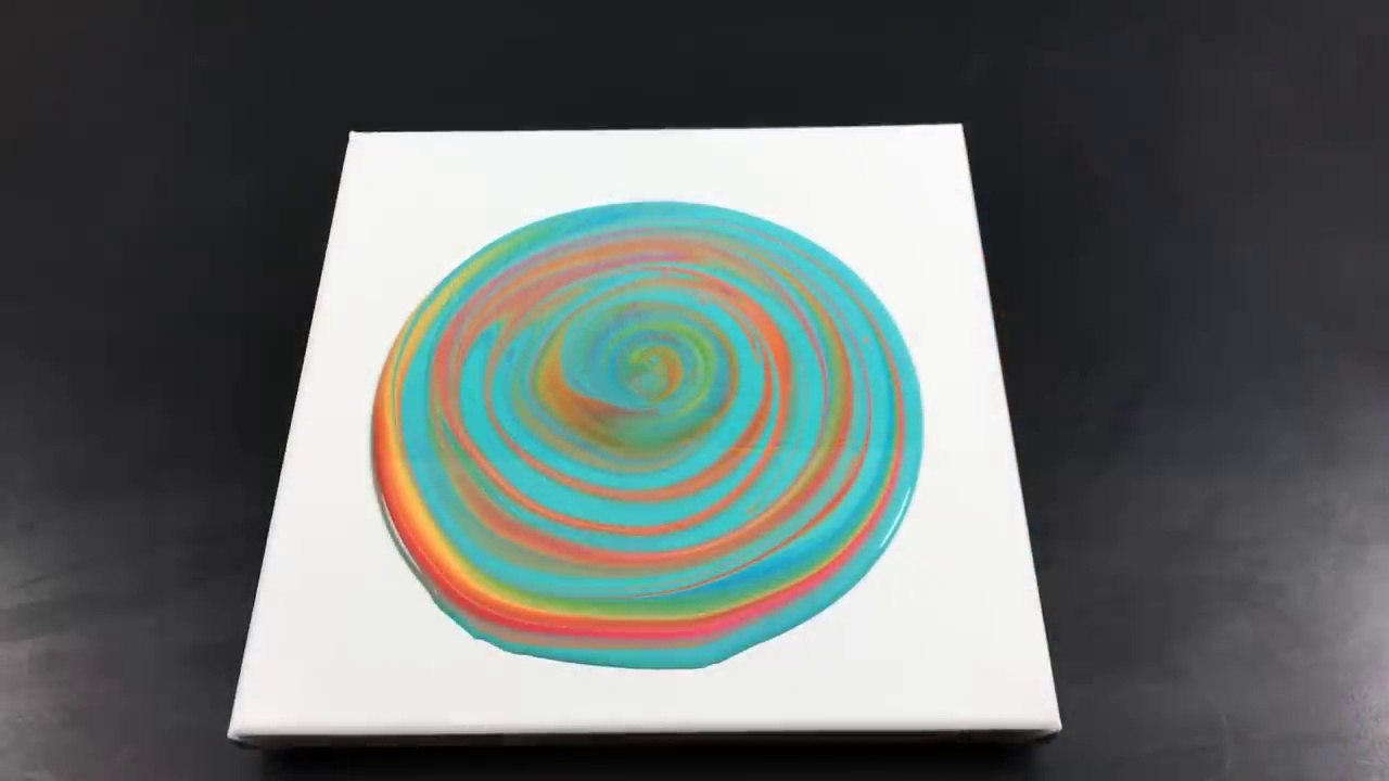 Multi Color Acrylic pour painting with Funnel
