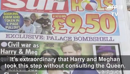 "Megxit" makes headlines in Britain after royal bombshell