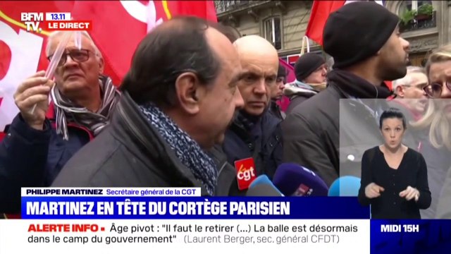 Il y a de quoi s'interroger sur la volonté du gouvernement de prendre en compte l'avis des organisations syndicales déclare Philippe Martinez (CGT) en tête du cortège parisien