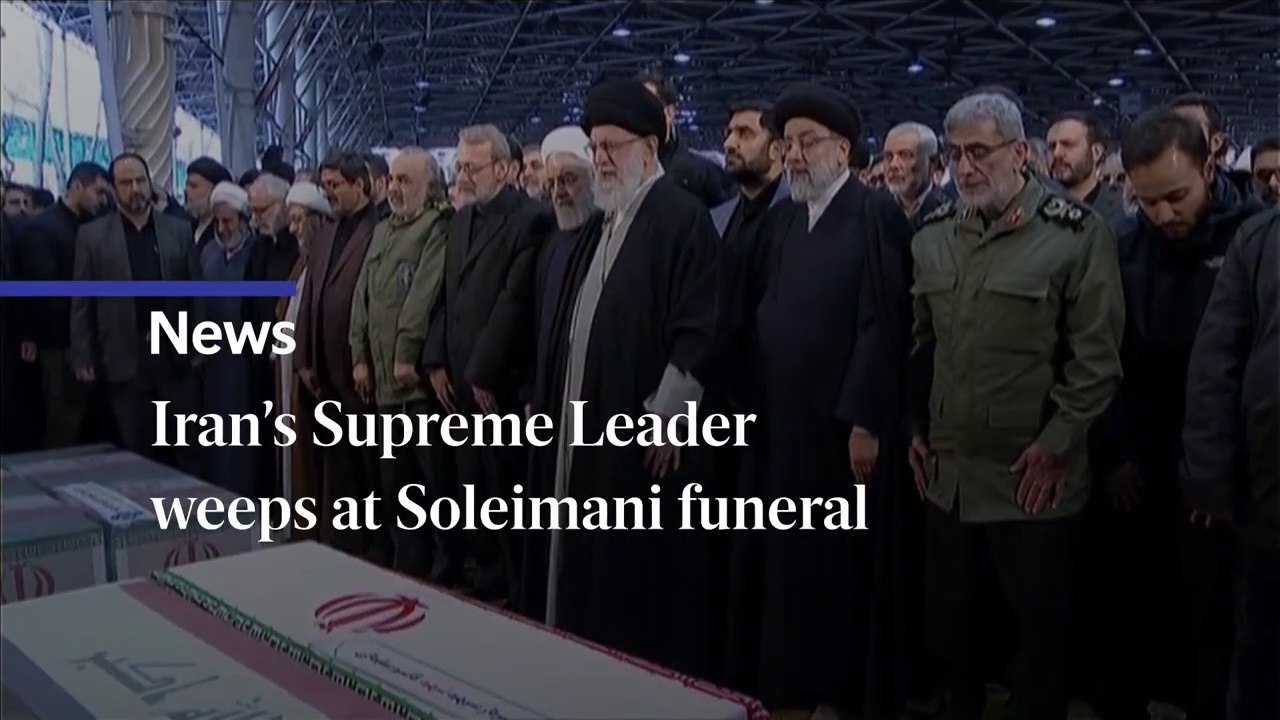 Iran Soleimani death- Iran's Supreme Leader weeps at the funeral of Qassem Soleimani