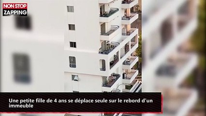 Une petite fille de 4 ans se déplace seule sur le rebord d’un immeuble (vidéo)