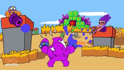 Brawl Stars Animation #20 - Elixir Golem Vs 8bit x Elprimo x Shelly (Red gem part 2)