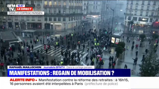 Manifestation contre les retraites: 16 personnes ont été interpellées à Paris selon la préfecture de police
