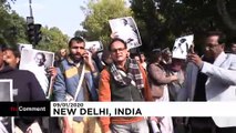 Students protest JNU campus attack in New Delhi, India